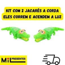 Kit com 2 Jacares a corda com luz, lembrancinha para festa ou presente.