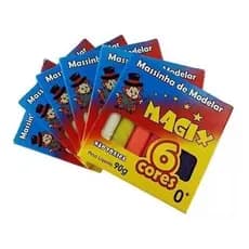 Kit c/6 Unidades Brinquedo Massinha Para Modelar Magix Soft - 90g c/ 6 Cores-
