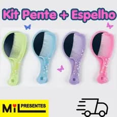 Kit com 3 Pentes + Espelhos, lembrancinha para meninas.