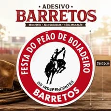 Adesivo Barretos Rodeio Festa do Peão Tradicional Oficial Vinil Premium 35xx35cm