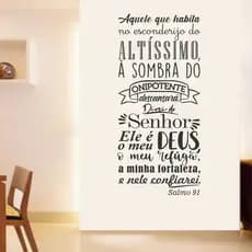 Adesivo Parede Religioso Salmos 91 Aquele Que Habita Grande