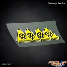 Kit 4 Adesivos Volkswagen Extra Protegido Jdm Vw Novidade