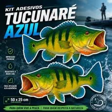 Adesivo Tucunare Azul Embarcação Pesca Fish Pescador 2unid