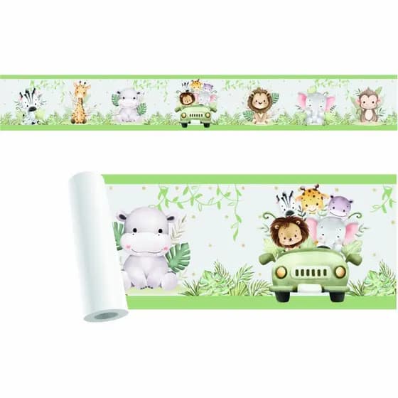 Faixa Adesiva Para Parede Decorativa Quarto Infantil Safari