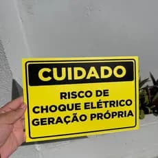 10 Placas Risco De Choque Geração Própria 25x18cm Pvc