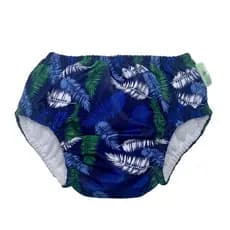 Sunga fralda de banho e piscina reutilizável Folhagem azul