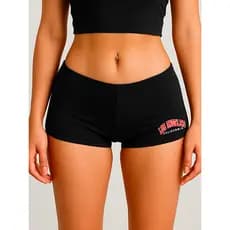 Shots básico estampa preto mini shorts academia praia