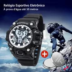 Relógio Digital Masculino À Prova D'Água Anti-choque Com Led Despertador Cronômetro Esportivo Casual
