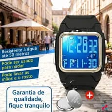 Multifuncional Masculino Relógio Esportivo Eletrônico A Prova Esportes 50 m Resistente À Àgua