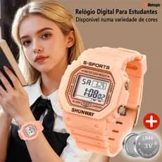 Relogio Feminino LED Digital Mulher Moda à Prova D'água Eletrônic Original infantil Eletrônico S605