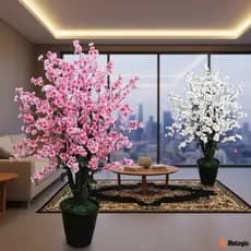Kit5-10 Buquê De Flores De Cerejeira Artificial Flor De Pêssego Rosa Estilo Moderno Para Decoração De Casamento 60CM