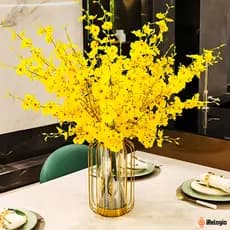 KIT10 Planta Galho Orquídea Chuva De Ouro Amarela Artificial Para Arranjos E Decoração Da Sua Casa