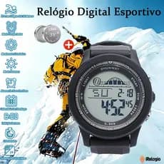 Relógio Digital Tático Masculino Cronógrafo Esportivo LED À Prova D'água