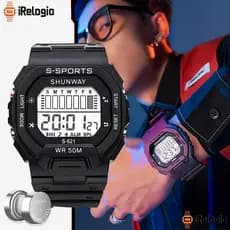 Relógio Eletrônico Original Estudantil À Prova D'Água Esportivo Digital Masculino Eletrônico