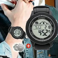 Relógio Masculino Digital 50M À Prova D 'Água Com Led Alarme Cronômetro Uso Diário Estilo Esportivo Resistente