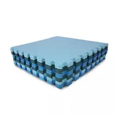 Kit 10 Peças Tapete Tatame Infantil 50x50 10mm Azul