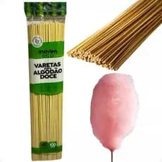 500 Palitos para algodão doce 40cm com ponta redonda