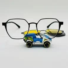 Armaçao de oculos de Aluminio,Clip-On,3em1,modelo hexagonal