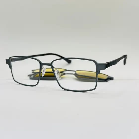 Armaçao de oculos de Aluminio,Clip-On,3em1,modelo quadrado,classico