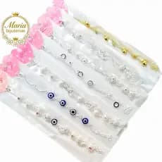 Kit 3/6 Pulseiras Banhada à Prata 925  e Dourado - Feminina Sortidos