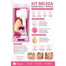 Kit Escova Facial + Esponjas de Maquiagem | Limpeza Profunda e Pele Perfeita