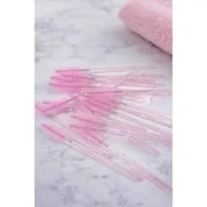 Escovinha Descartável para Cílios e Sobrancelhas – Rosa com Glitter