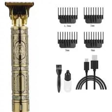 Máquina De Cortar Cabelo Barba Elétrica Profissional Recarregável USB Sem Fio Com 4 Pentes Modelo Aleatório