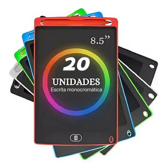 20 Unidades Lousa LCD Infantil 10” Tablet de Desenho Digital Apagável Quadro Mágico para Crianças Escola