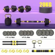 Kit Halteres Kettlebell De 20kg Com Suporte - 6 Em 1 H50