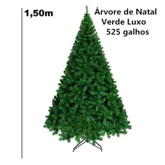 Árvore De Natal Pinheiro Verde Luxo 1,50m 525 Galhos A0715h