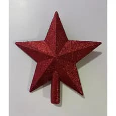 Estrela Ponteira Com Glitter 15cm Para Arvore De Natal E72005
