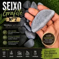 Seixo Grafite N°2 Pedras Médias Natural Cinza Decorativa para Jardim Vasos e Paisagismo
