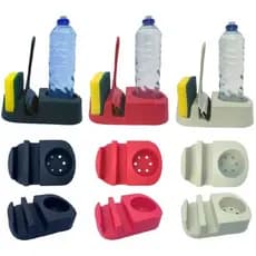 Porta Detergente e Porta Esponja com Rodinho | Kit Pia | Organizador de Cozinha