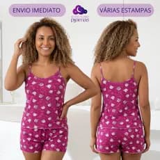 Pijama Baby Doll Feminino em Malha Suede / Conjunto Feminino Short Doll Confortavel Feminino Pijamas