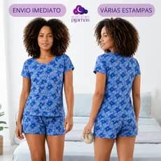 Pijama Baby Doll Feminino Curto em Suede | Conjunto Short Doll Manga Curta Confortável e Macio