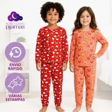 Pijama Infantil Longo Menino Menina Suede Premium Inverno Confortavél  2 ao 14
