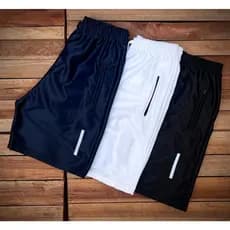 Kit 03 Bermudas Shorts Masculino Básico Azul Marinho, Branco, Preto, Sem Logo Pronta Entrega!