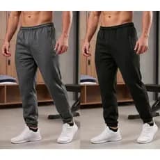 Kit Calças Jogger Premium de Moletom Cinza Escuro e Preto - Diversos Kits - Pronta Entrega