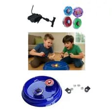 Kit 4 Beyblade Metal Com Led Luz + 2 Lançadores + 4 Ponteiras + Arena Brinquedo Pião Luz