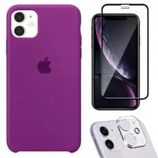 Kit 3em1 Compatível Com iPhone 12/12pro - Capa Case + Película Tela 3D + Película Câmera