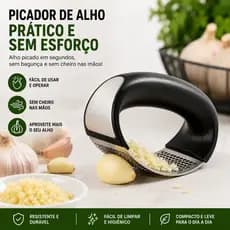 Triturador de Alho Inox Espremedor Amassador Descascador Manual de Alimentos Utensílio de Cozinha