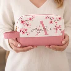 Necessaire Box Personalizada com Nome Floral Feminina Porta Maquiagem Presente Aesthetic