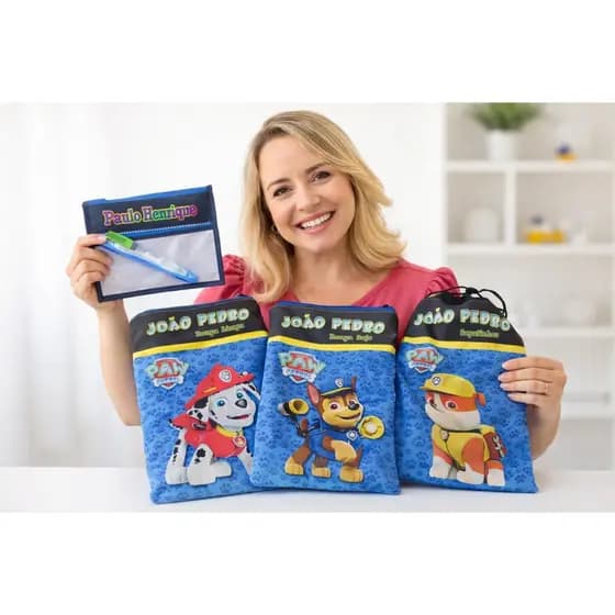 Kit Organizadores Personalizados Infantil + Porta Escova e pasta