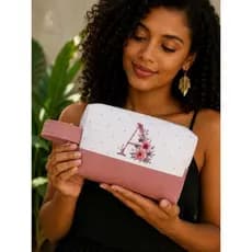 Necessaire Organizadora Personalizada com Inicial | Porta Maquiagem Feminina