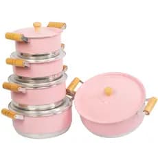 JOGO PANELA ROSA CAÇAROLA LUXO COZINHA DECORADA ROSA