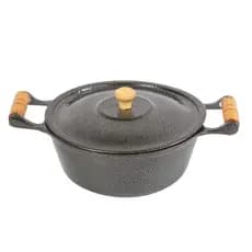 Caçarola Panela de Aluminio Fundido Batido Polido e Craqueado Tamanho 40