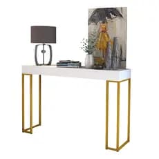 Aparador Sala Dourado 90cm Pés De Ferro Retro Sem Gaveta