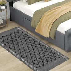 Tapete Beira Cama 0,70x1,64 Safira Algodão Lavável Macio para Quarto