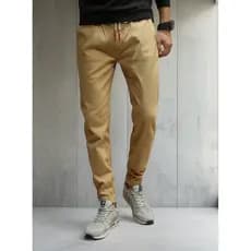 Calça Masculina Sarja Com Elástico Na Barra