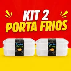Kit 2 Porta Frios Plástico Transparente Com 2 Divisórias Guarda Frios Presunto Queijo Organizador